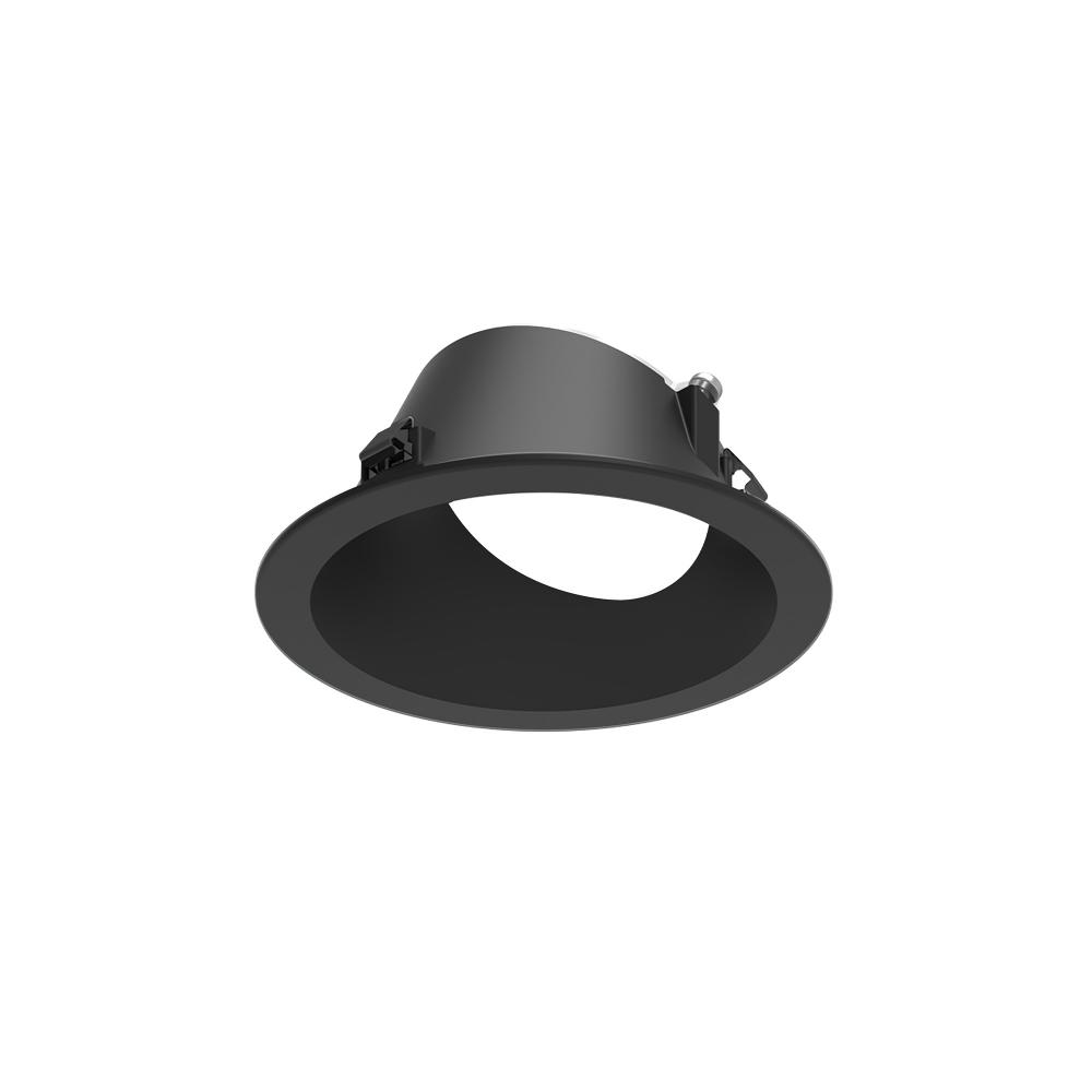 3&#34; Apollo Round Flanged Wall Wash Trim with Clear Lens, Black Finish