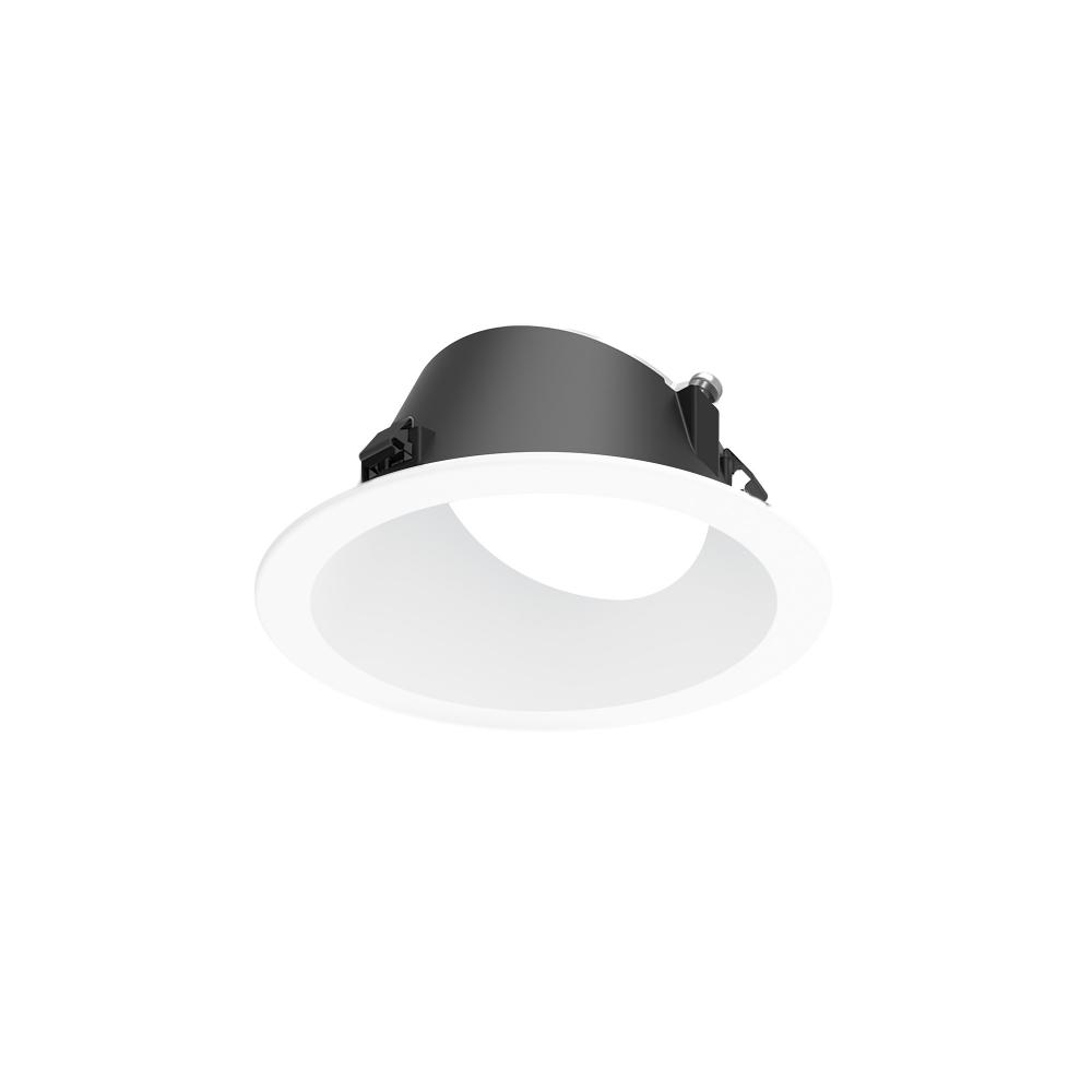3&#34; Apollo Round Flanged Wall Wash Trim with Clear Lens, Matte Powder White Finish