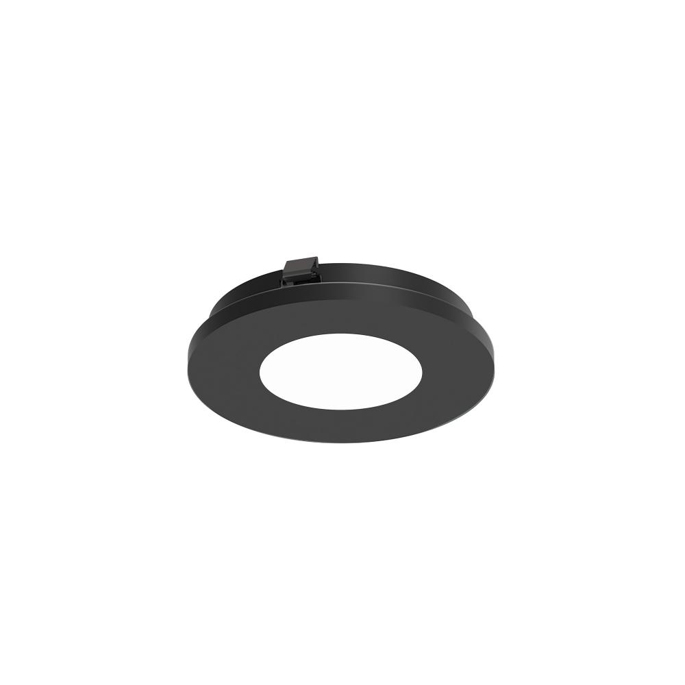 3&#34; Apollo Round Flangeless Pinhole Trim with Clear Lens, Black Finish