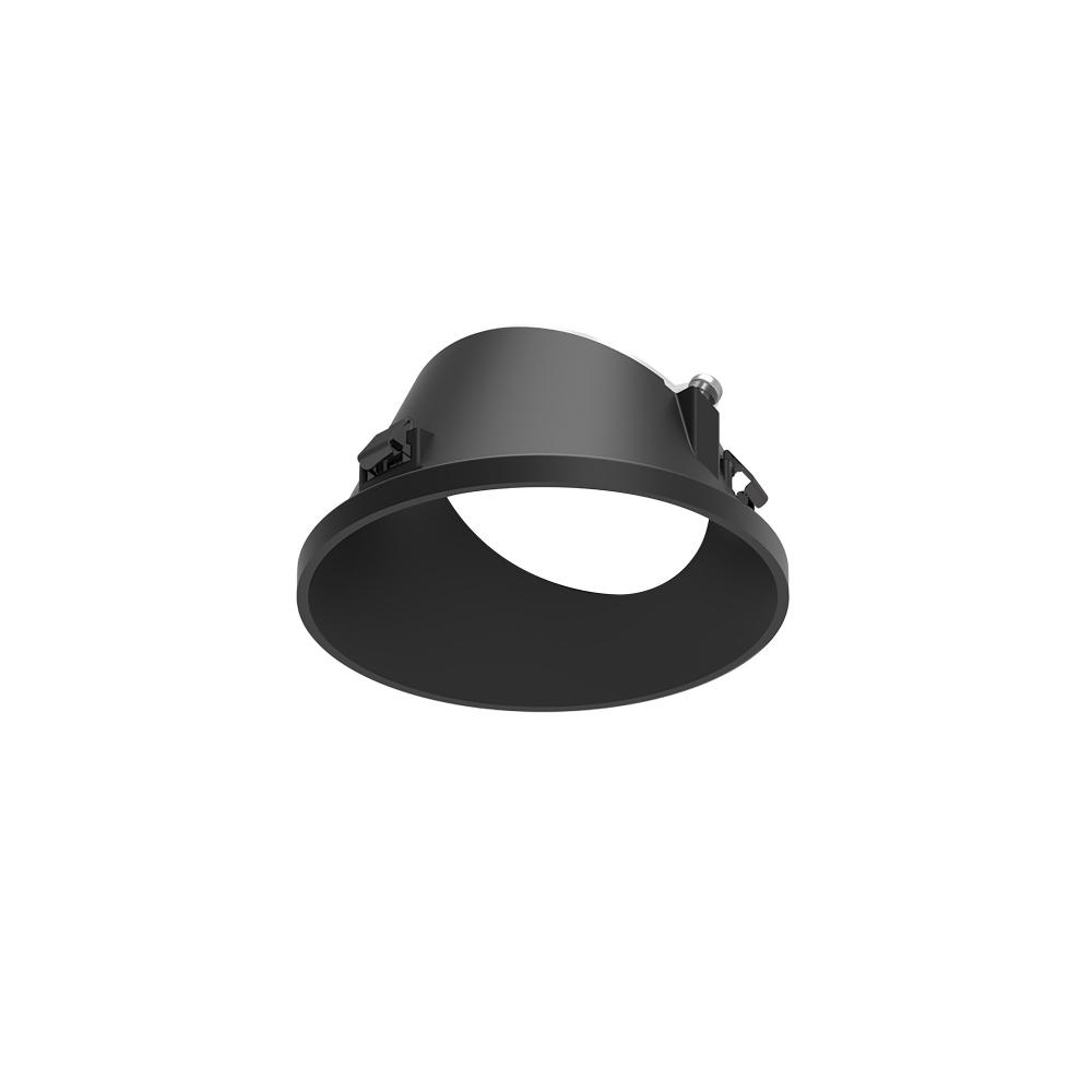 3&#34; Apollo Round Flangeless Wall Wash Trim with Clear Lens, Black Finish
