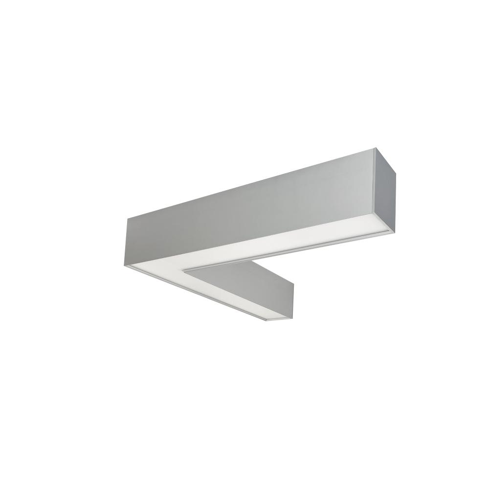 &#34;L&#34; Shaped L-Line LED Indirect/Direct Linear, 3781lm / Selectable CCT, Aluminum Finish