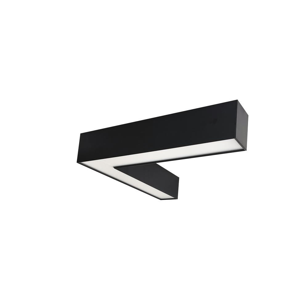 &#34;L&#34; Shaped L-Line LED Indirect/Direct Linear, 3781lm / Selectable CCT, Black Finish