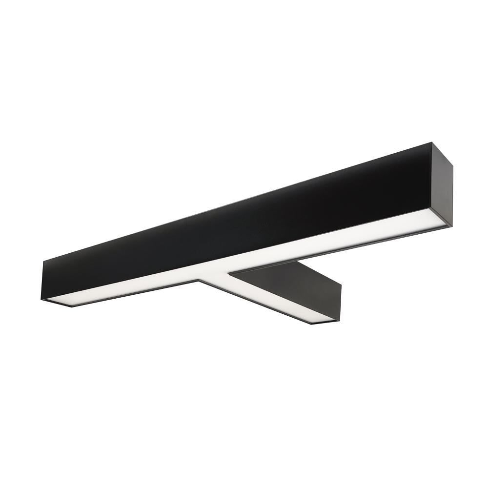 &#34;T&#34; Shaped L-Line LED Indirect/Direct Linear, 5027lm / Selectable CCT, Black Finish