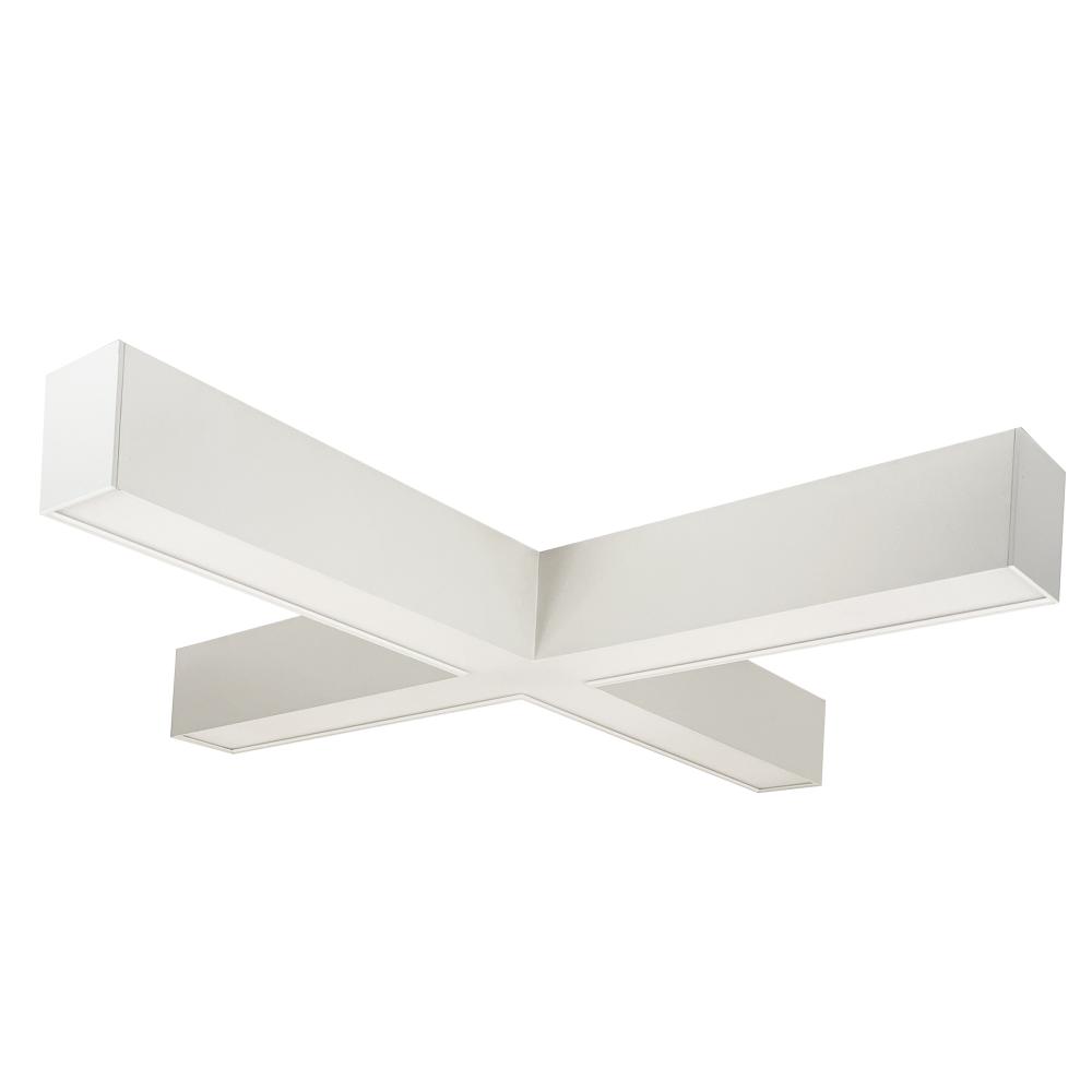 &#34;X&#34; Shaped L-Line LED Indirect/Direct Linear, 6028lm / Selectable CCT, White finish