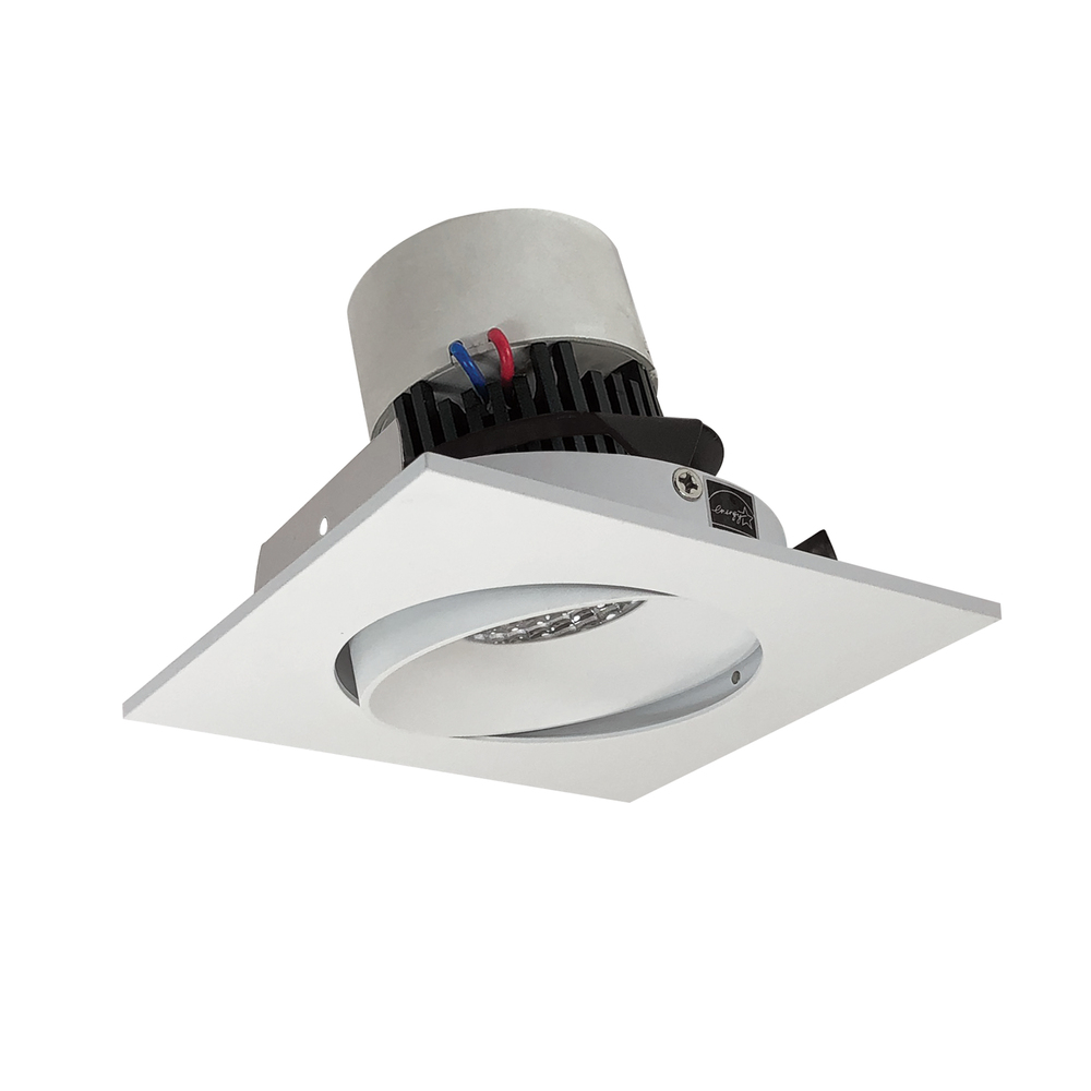 4&#34; Pearl LED Square Adjustable Cone Retrofit, 1000lm / 12W, 4000K, Matte Powder White Reflector
