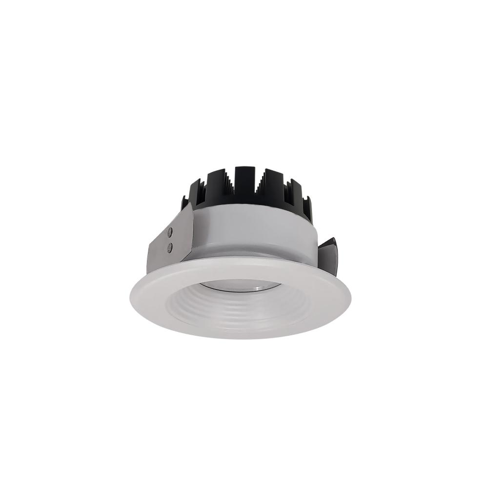 4&#34; Marquise III Round Baffle, 2500lm, 3000K, Flood Optic, White Baffle/White Flange