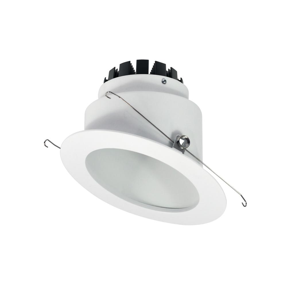 6&#34; Marquise III Round Slope Reflector, 900lm, 3000K, Flood Optic, White Reflector/White Flange