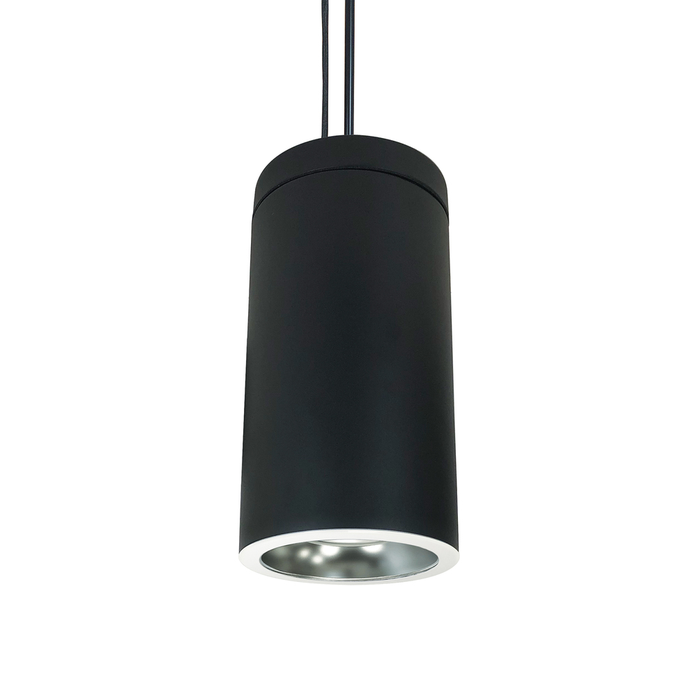 6&#34; Cobalt Pendant Mount Cylinder, Black, 1000L, 2700K, Diffused/White Reflector, 120V Triac/ELV