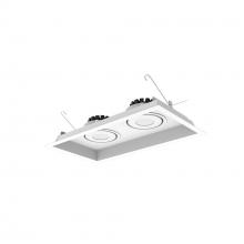 Nora NMRT3-2RL340FWW - Two-Head Flanged LED Multiple Lighting Trim, 2500lm per Head w/ Flood Optic, 4000K, Regressed White