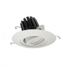 Nora NRM3-64L430FWW - 6" Marquise III Adjustable Surface Gimbal, 2500lm, 3000K, Flood Optic, White Reflector &