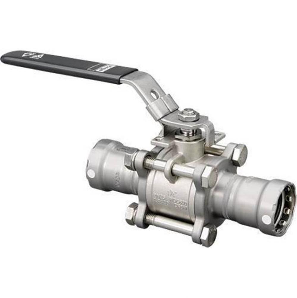 Megapress Fkm 3-Piece Ball Valve P1: 1 1/4; P2: 1 1/4