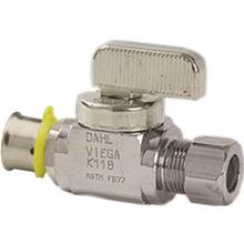 Viega 94023 - Pureflow Press Stop ValveStraight P: 3/8; Cts: 1/4