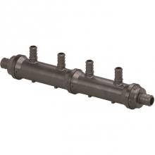 Viega 65256 - Pureflow Crimp Manifold, Polyalloy, Outlet(S): 6; Crimp1: 1; Crimp2: 1; Crimp3: 1/2