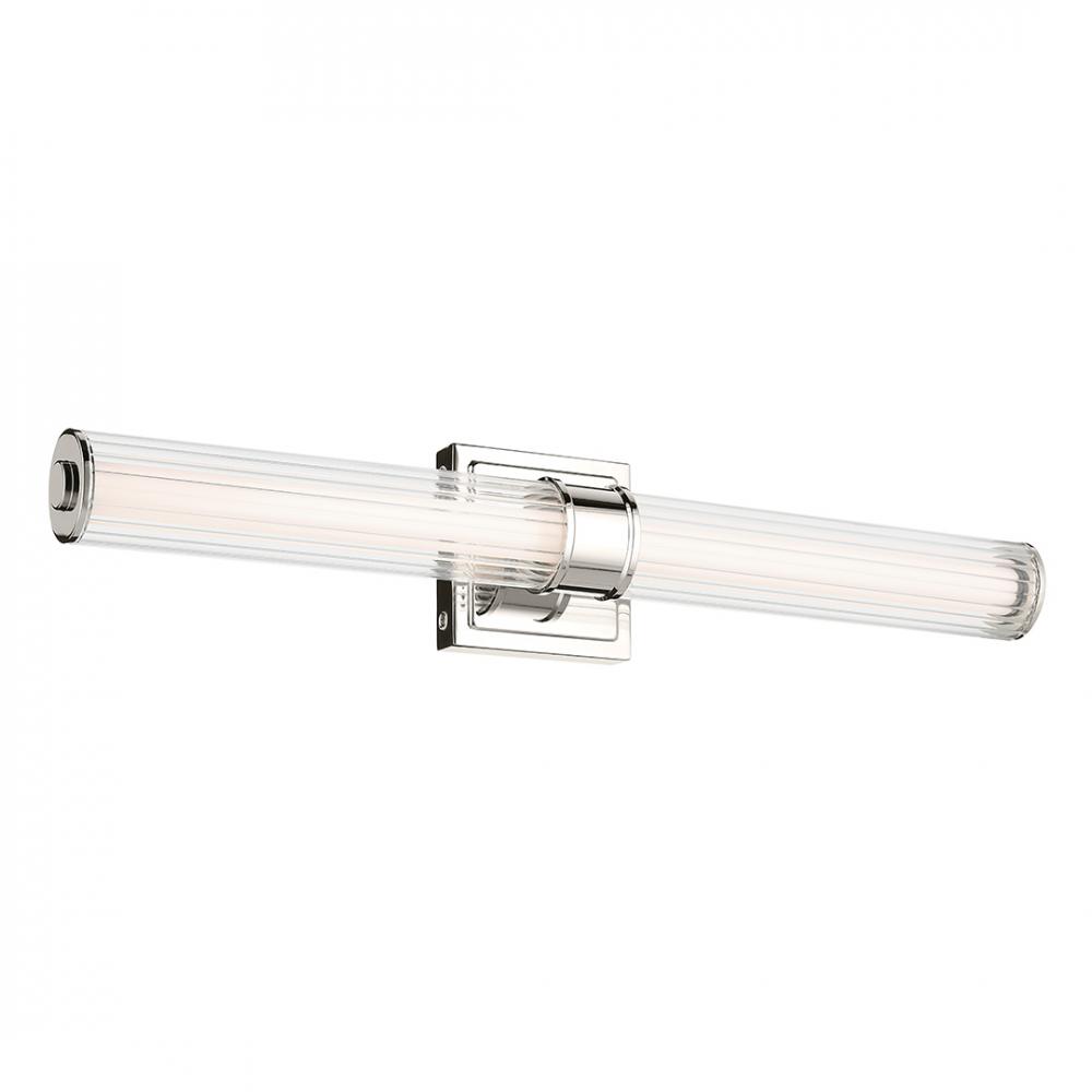 Laurene 26.5&#34; Linear Bath Bar Medium LED with Clear Fluted Glass in Chrome