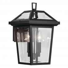 Kichler 59125BKT - Regence 14 Inch 2 Light Outdoor Wall Light with Clear Glass In Textured Black