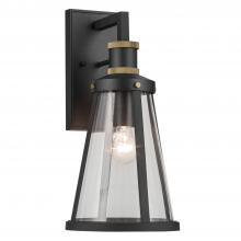 Kichler 59147BKT - Talman 18 Inch 1 Light Outdoor Wall Light with Clear Glass In Textured Black And Natural Brass