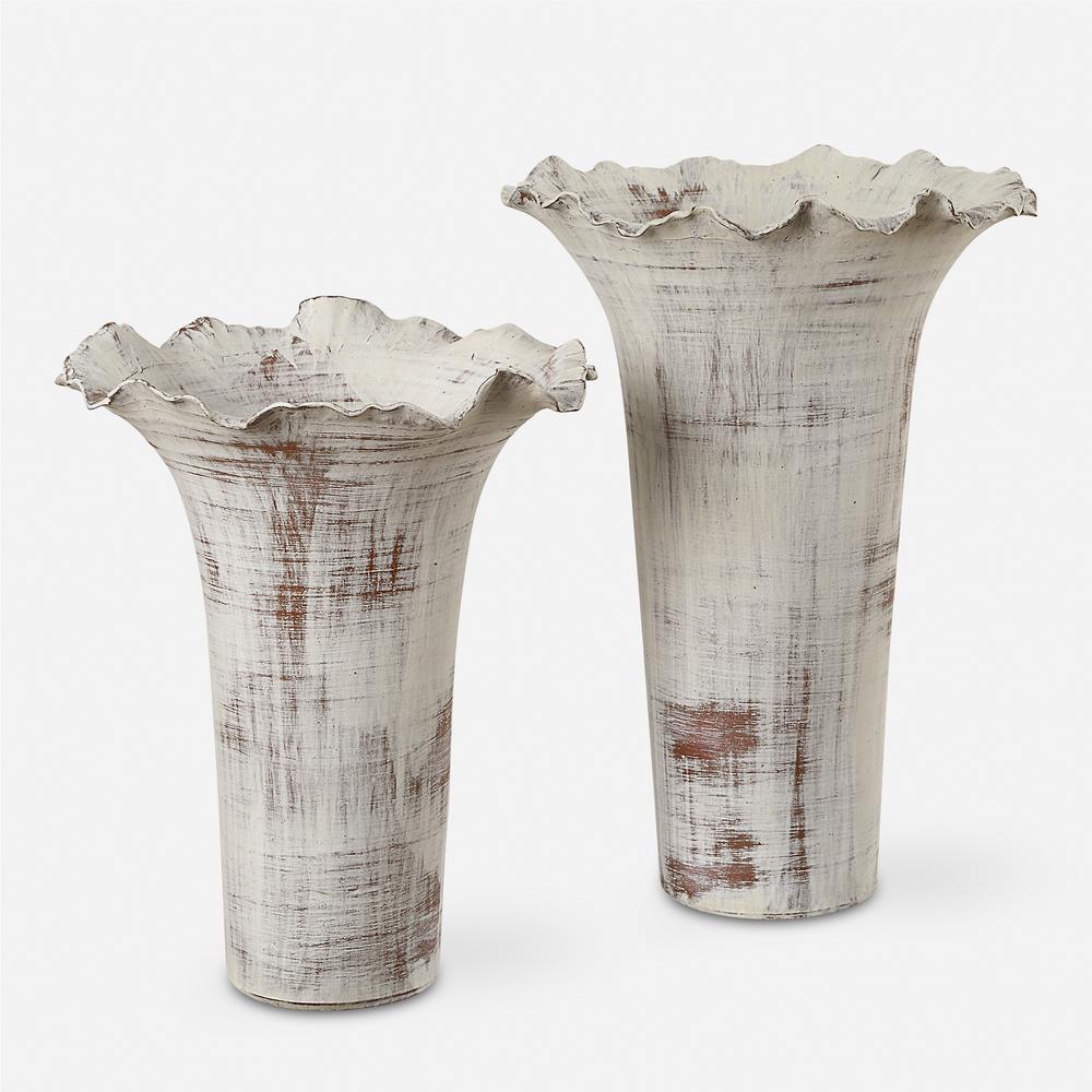 Uttermost Ruffled Petal, Vases, S/2