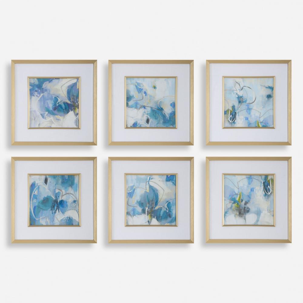 Uttermost Fresh Start Framed Prints, Blue, S/6