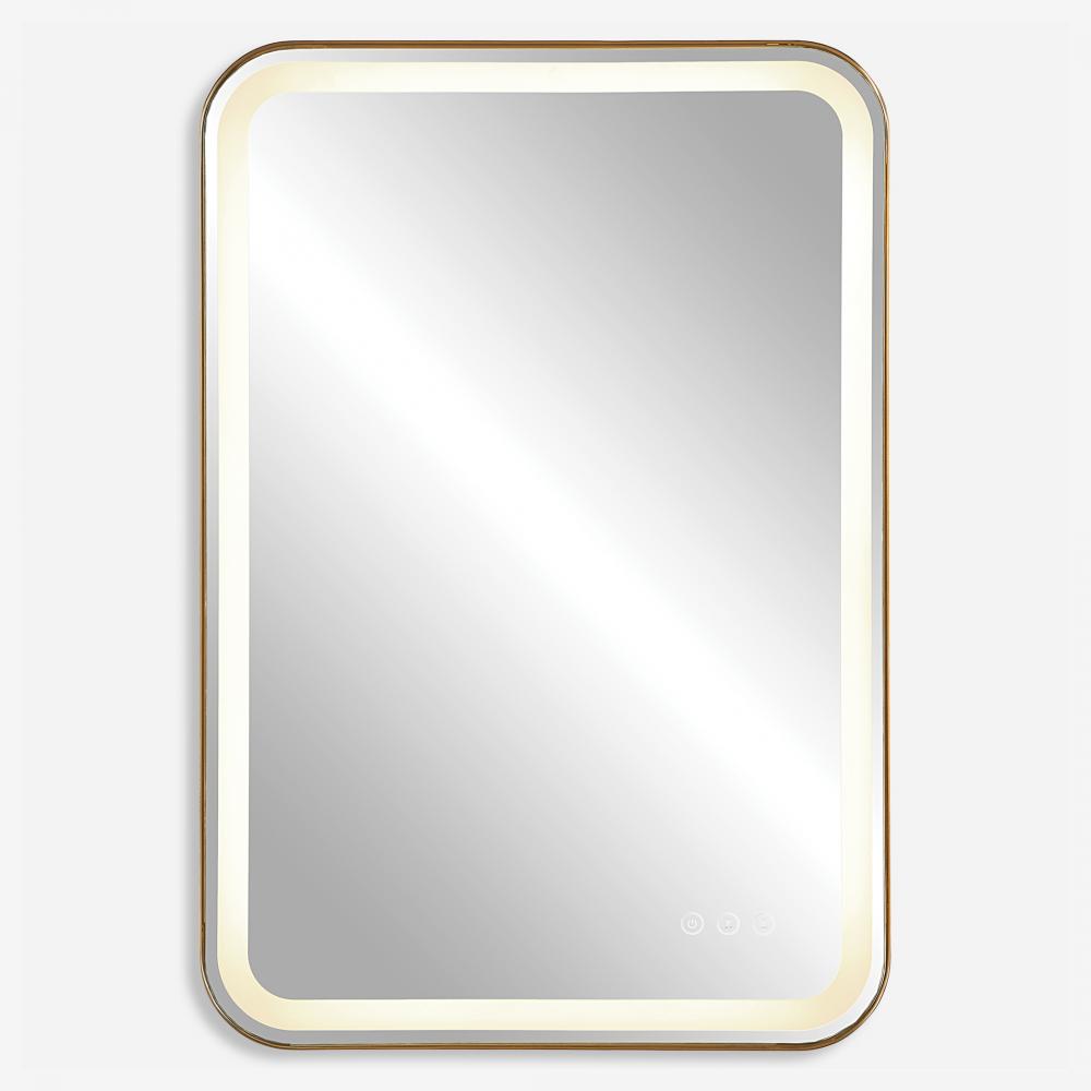 Uttermost Crofton Lighted Vanity Mirror, Brass