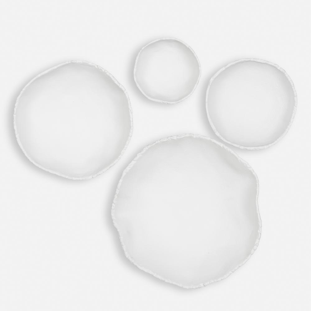 Uttermost Lucky Coins Metal Wall Decor, White, S/4