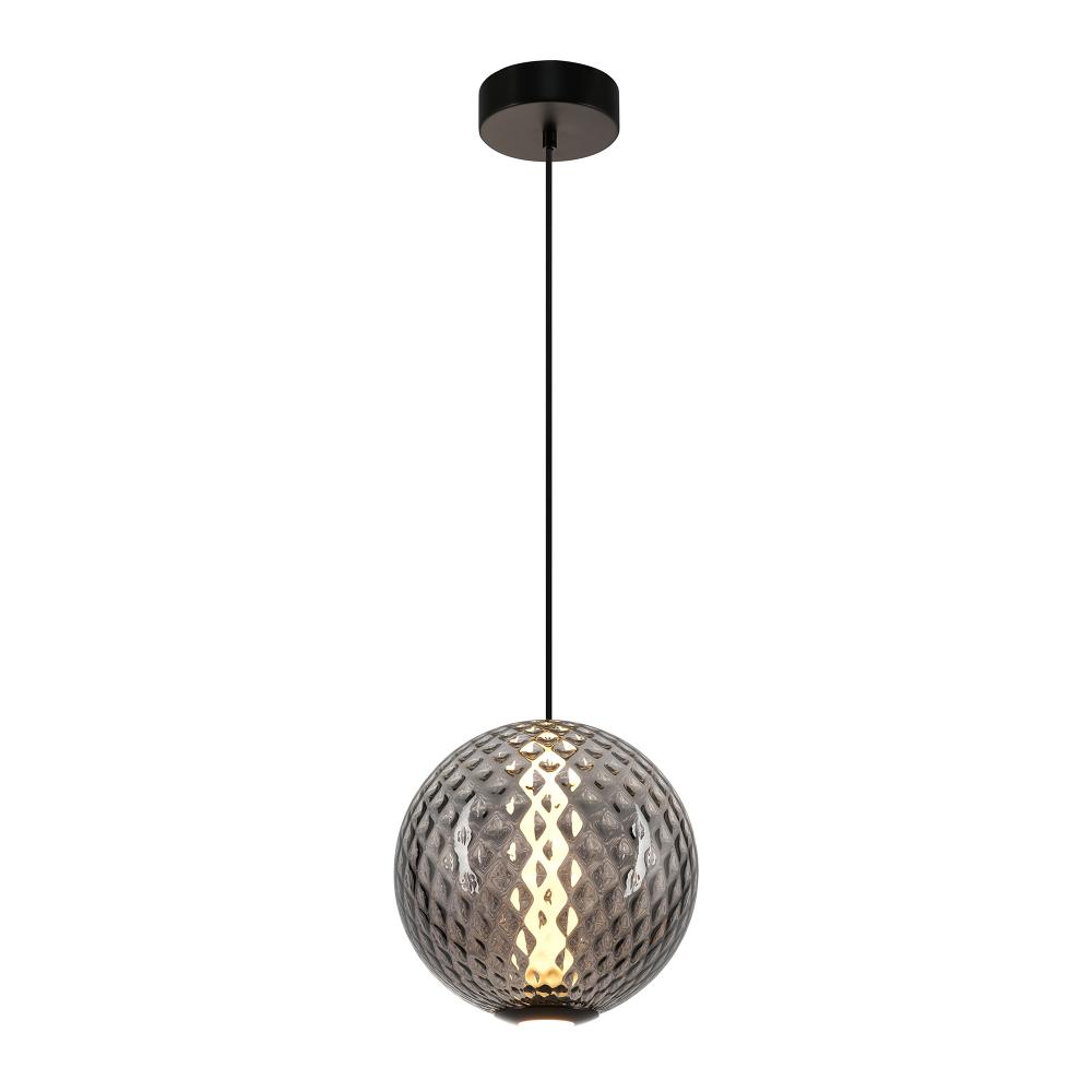 Celeste Integrated LED Pendant 12&#34;, Smoke with Diamond Glassware