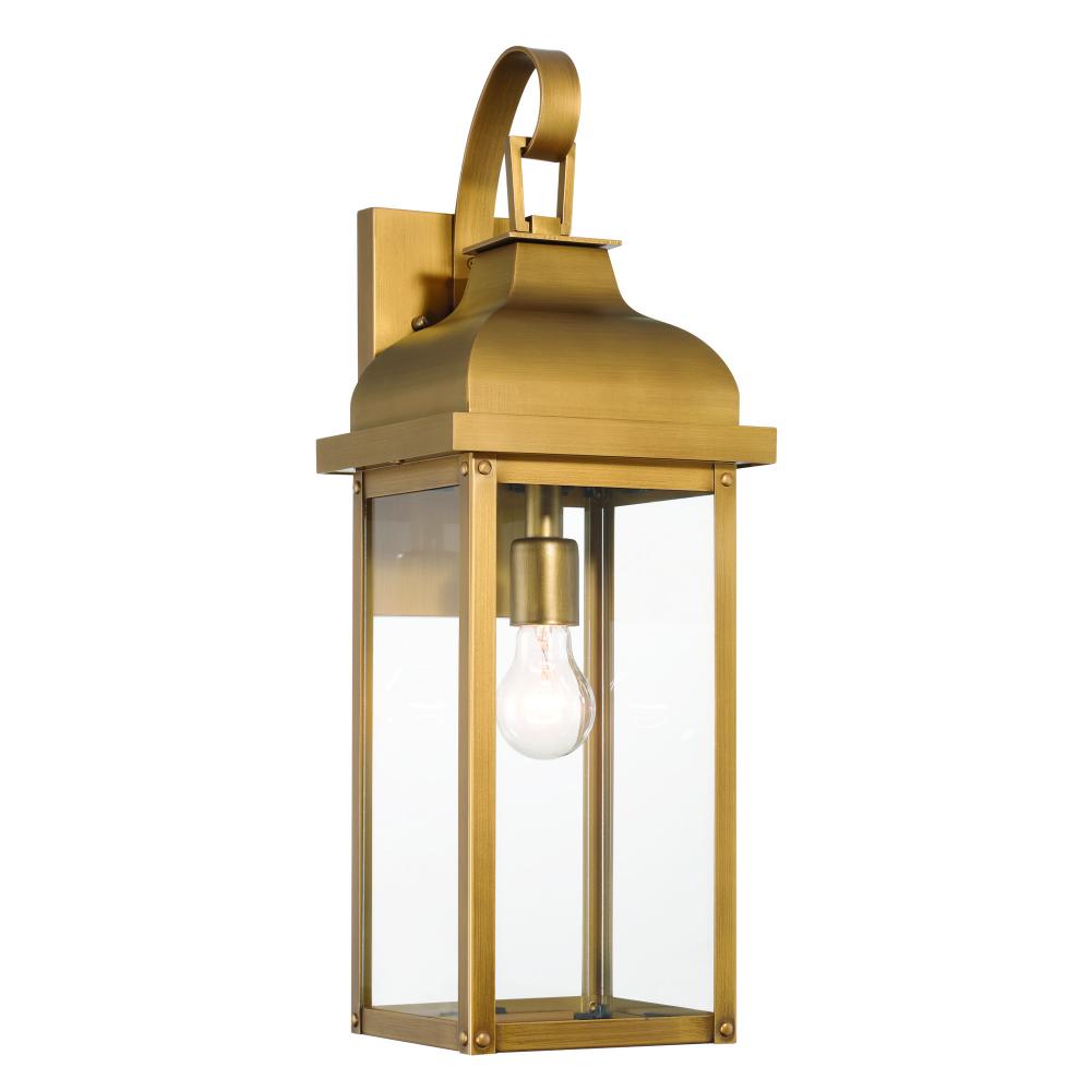 Madrid 1 Light Outdoor Wall Sconce 17.5&#34;, Weathered Brass