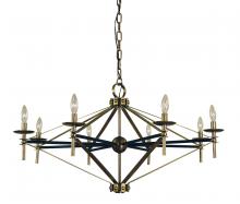 Framburg Limited Editions F-L1028 AB/MBLACK - 8-Light Antique Brass/Matte Black Fleurette Chandelier
