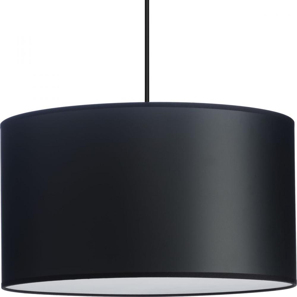 Markor Collection One-Light Black Parchment Shade Transitional Pendant