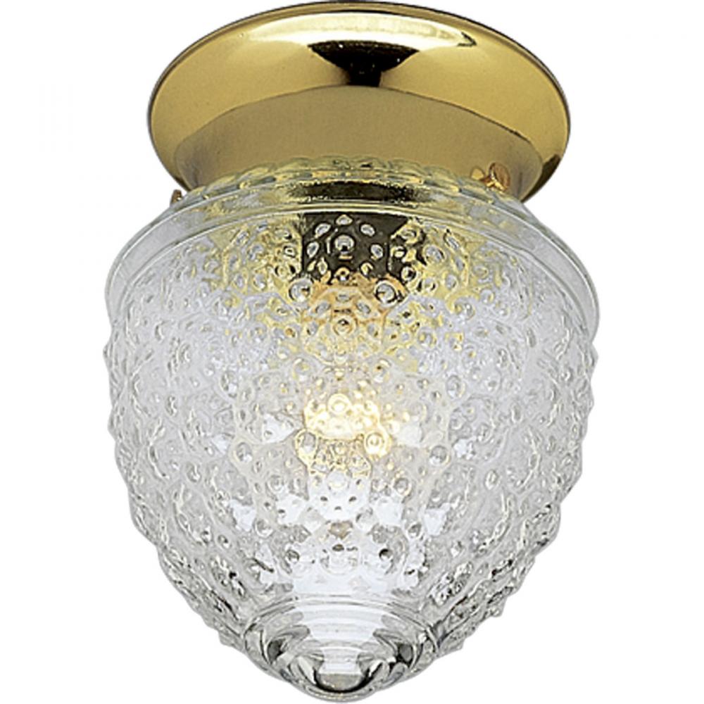 One-Light Glass Globe 5-1/2&#34; Close-to-Ceiling