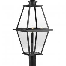 Progress P540107-031 - Bradshaw Collection One-Light Textured Black Clear Glass Transitional Outdoor Post Lantern
