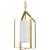 Vertex Collection One-Light Brushed Gold Etched White Contemporary Foyer Light