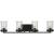 Winslett Collection Four-Light Matte Black Clear Seeded Glass Coastal Bath Vanity Light