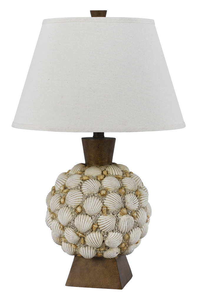 25&#34; Height Resin Table Lamp in Shell
