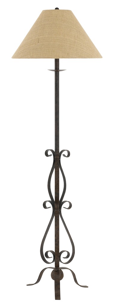 61&#34; Height Iron Floor Lamp in Rust