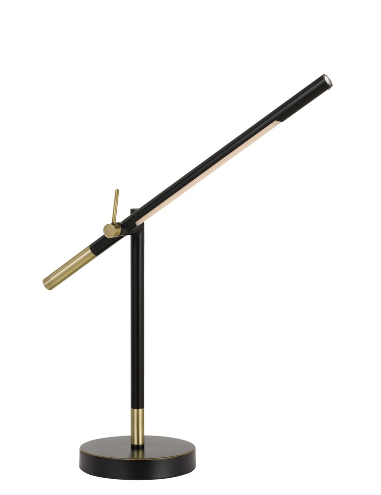27&#34; Height Metal Desk Lamp in Black and Antique Brass Finish