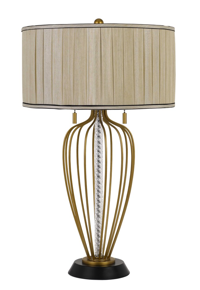 30.5&#34; Height Metal Table Lamp in Antique Brass and Black Finish