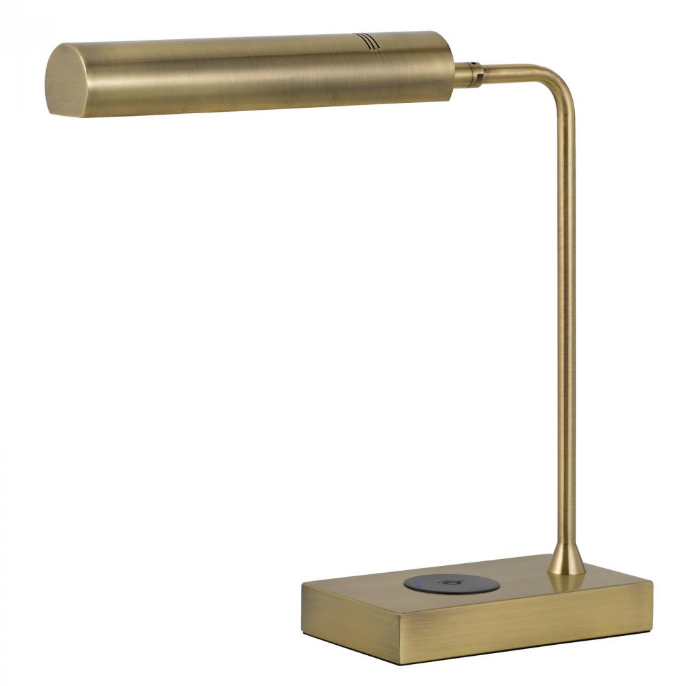 Delray 12W Integrated LED Metal Desk Lamp with Wireless Charging Port
