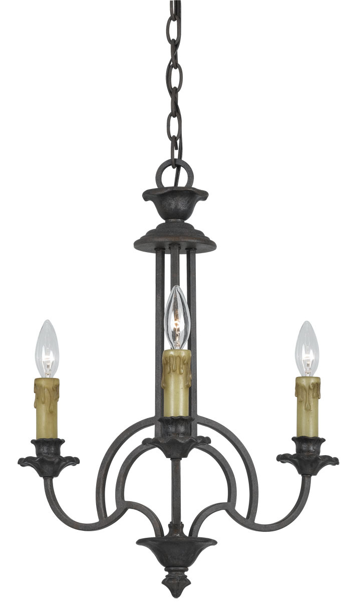 21&#34; Three Light Chandelier in English Bronze