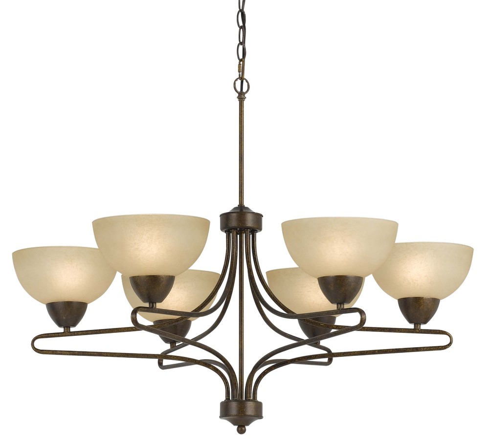 27.50&#34; Six Light Chandelier in Rust