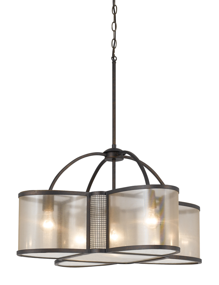 16&#34; Inch Tall Metal Chandelier in Bronze Finish