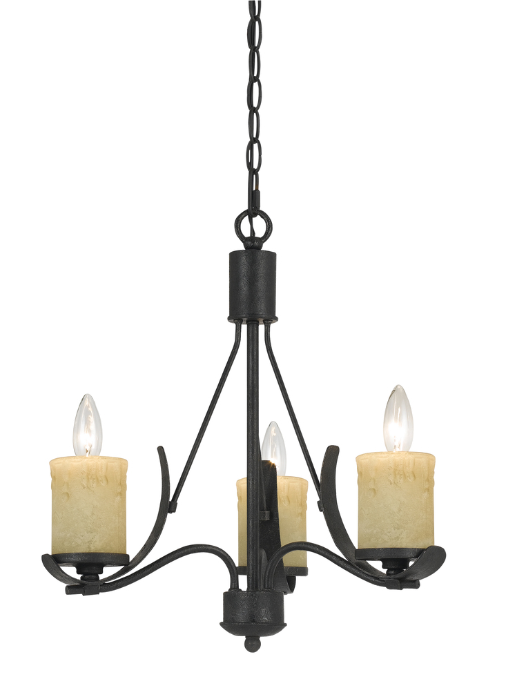 18&#34; Inch Tall Metal Chandelier in Black Smith Finish