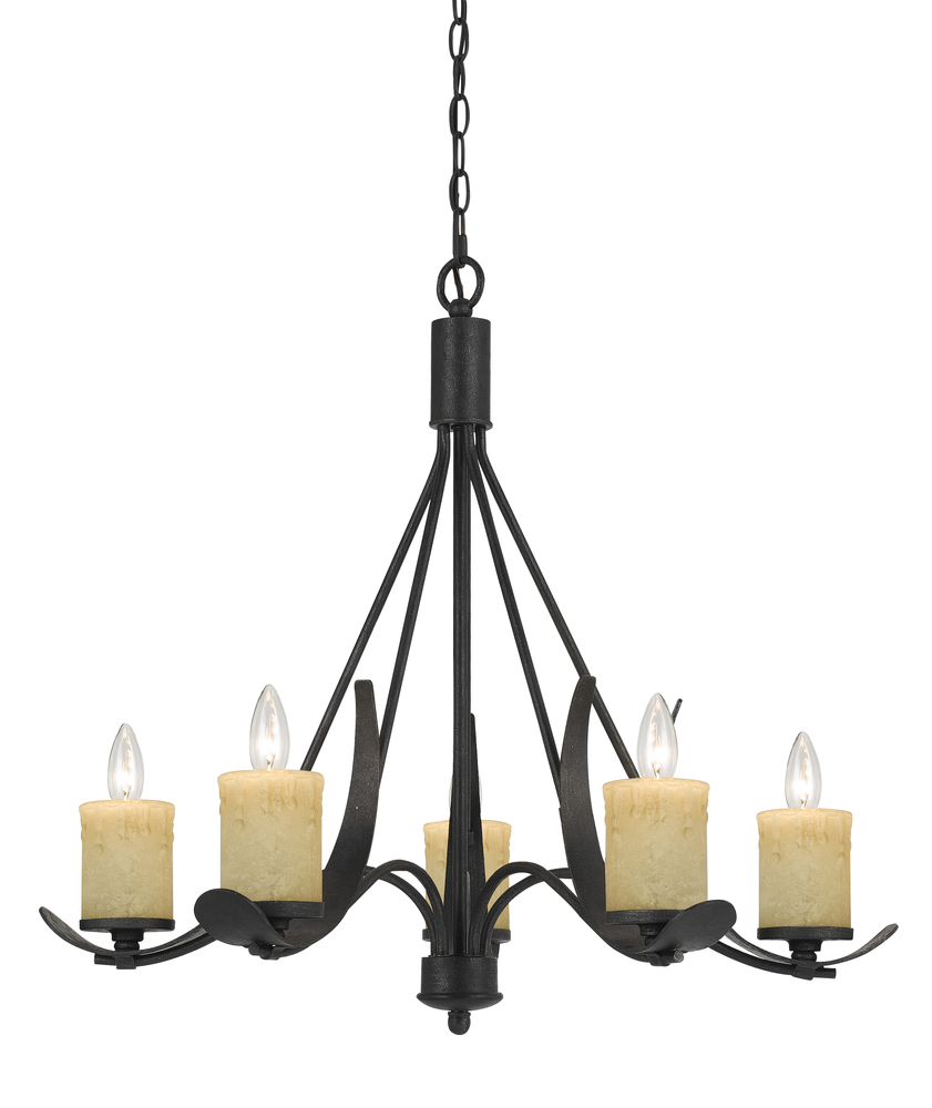 25.5&#34; Inch Tall Metal Chandelier in Black Smith Finish