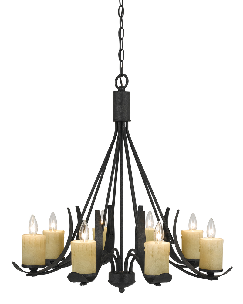 28&#34; Inch Tall Metal Chandelier in Black Smith Finish