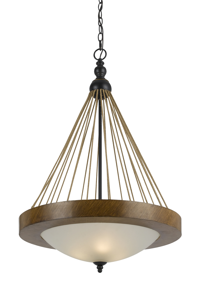 32&#34; Inch Tall Metal Pendant in Metal Wood Finish