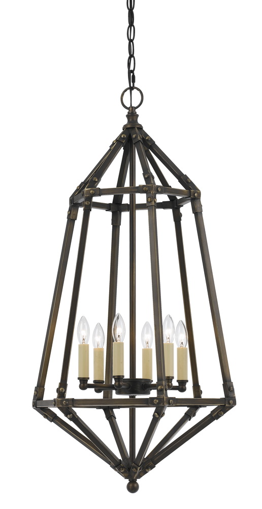 33&#34; Inch Tall Metal Pendant in Dark Bronze Finish