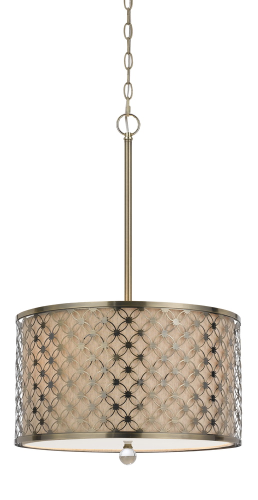 26&#34; Inch Tall Metal Pendant in Antique Brass