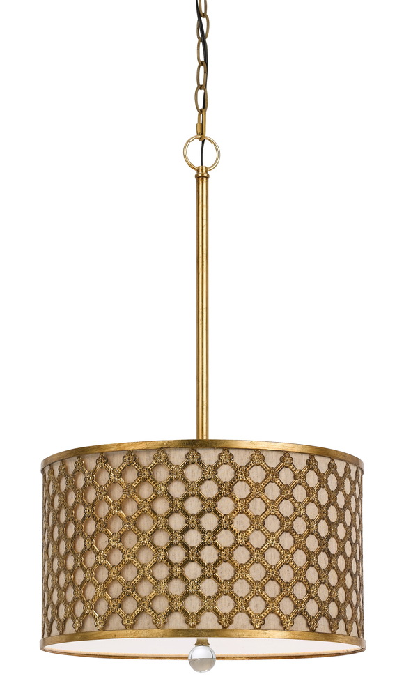 25&#34; Inch Tall Metal Pendant in French Gold
