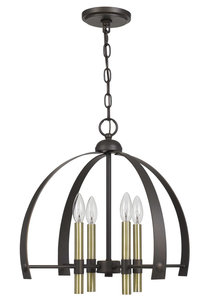 17.5&#34; Height Metal Chandelier in Antique Brass/Bronze Finish