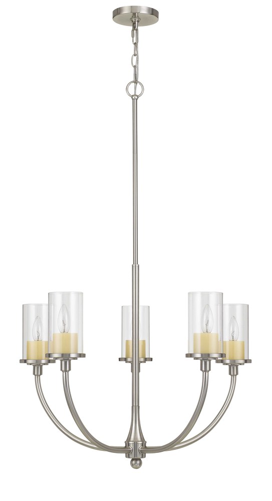 41.5&#34; Height Metal Chandelier in Brushed Steel Finish