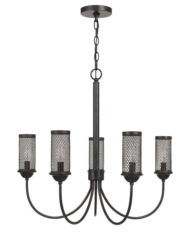 24&#34; Height Metal Chandelier in Textured Bronze Finish